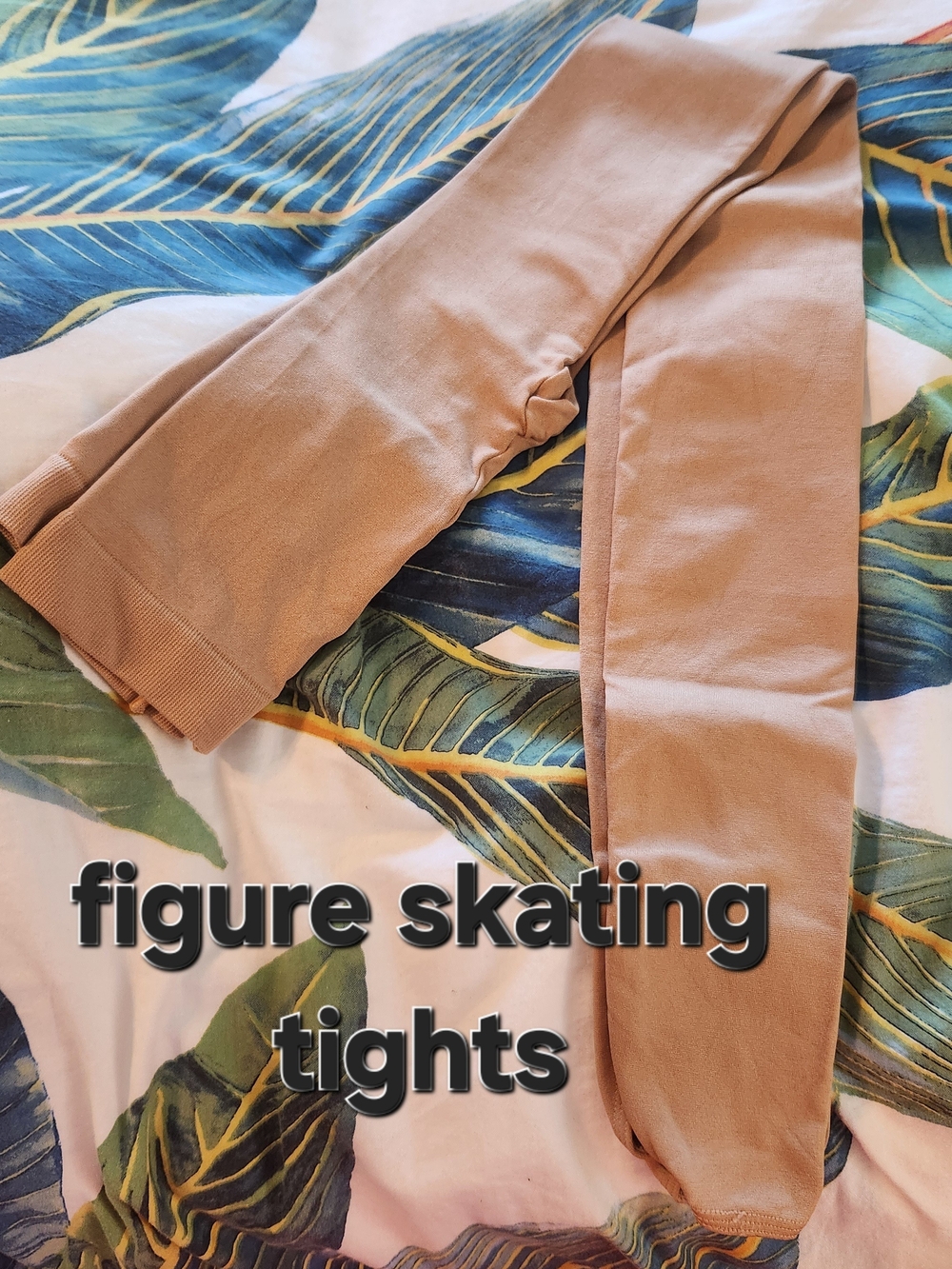 Over The Boot Figure Skating Tights in Camel Tan